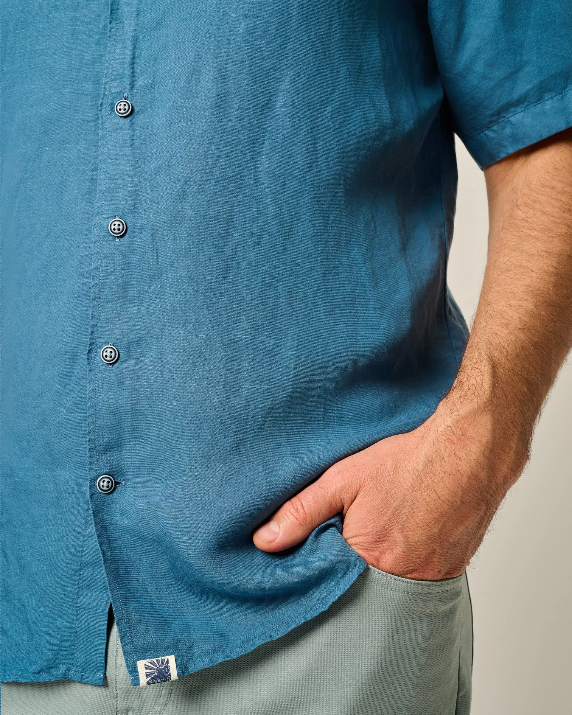 Short Sleeve Hangin' Out Linen Button Down Shirt - Gianni