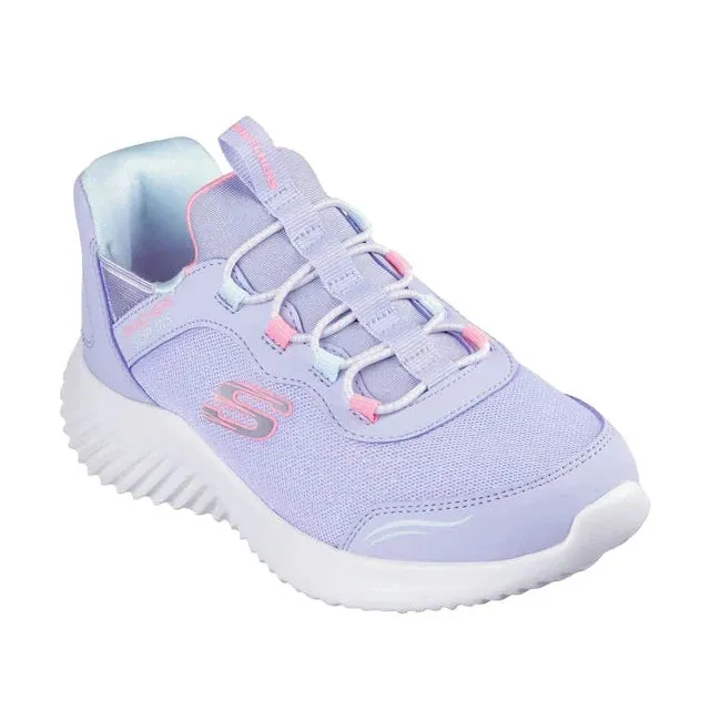 Skechers Lavender Slip-Ins Bounder Simple Cute Children's Sneaker