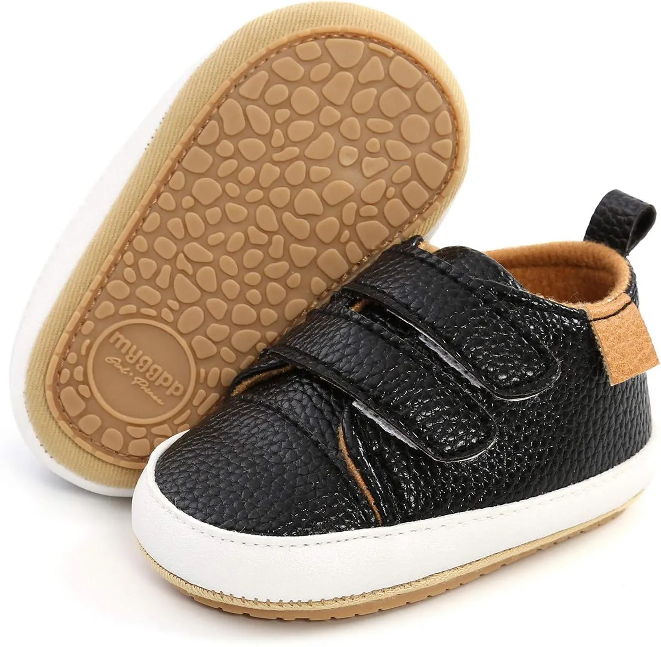 Soft Baby Boys Rubber Sole Girls -Slip Shoes Sneaker Leather Infant Baby Shoes Size 4 Infant Boy