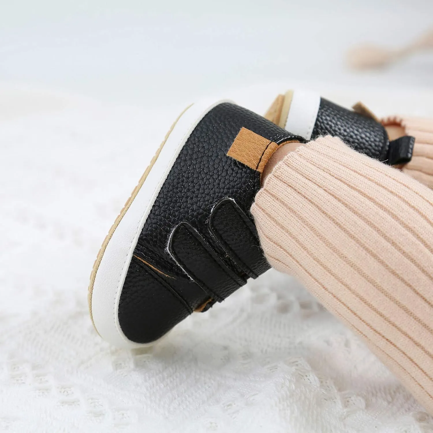 Soft Baby Boys Rubber Sole Girls -Slip Shoes Sneaker Leather Infant Baby Shoes Size 4 Infant Boy