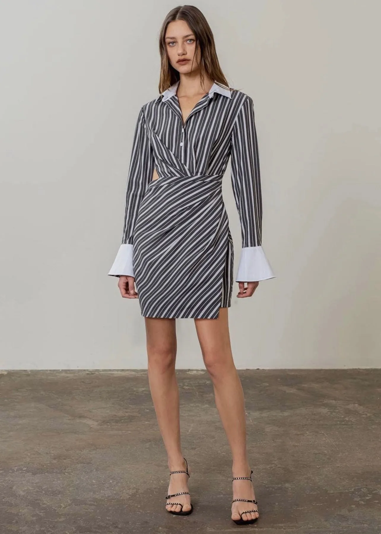 Stripe Mini Shirt Dress - Final Sale