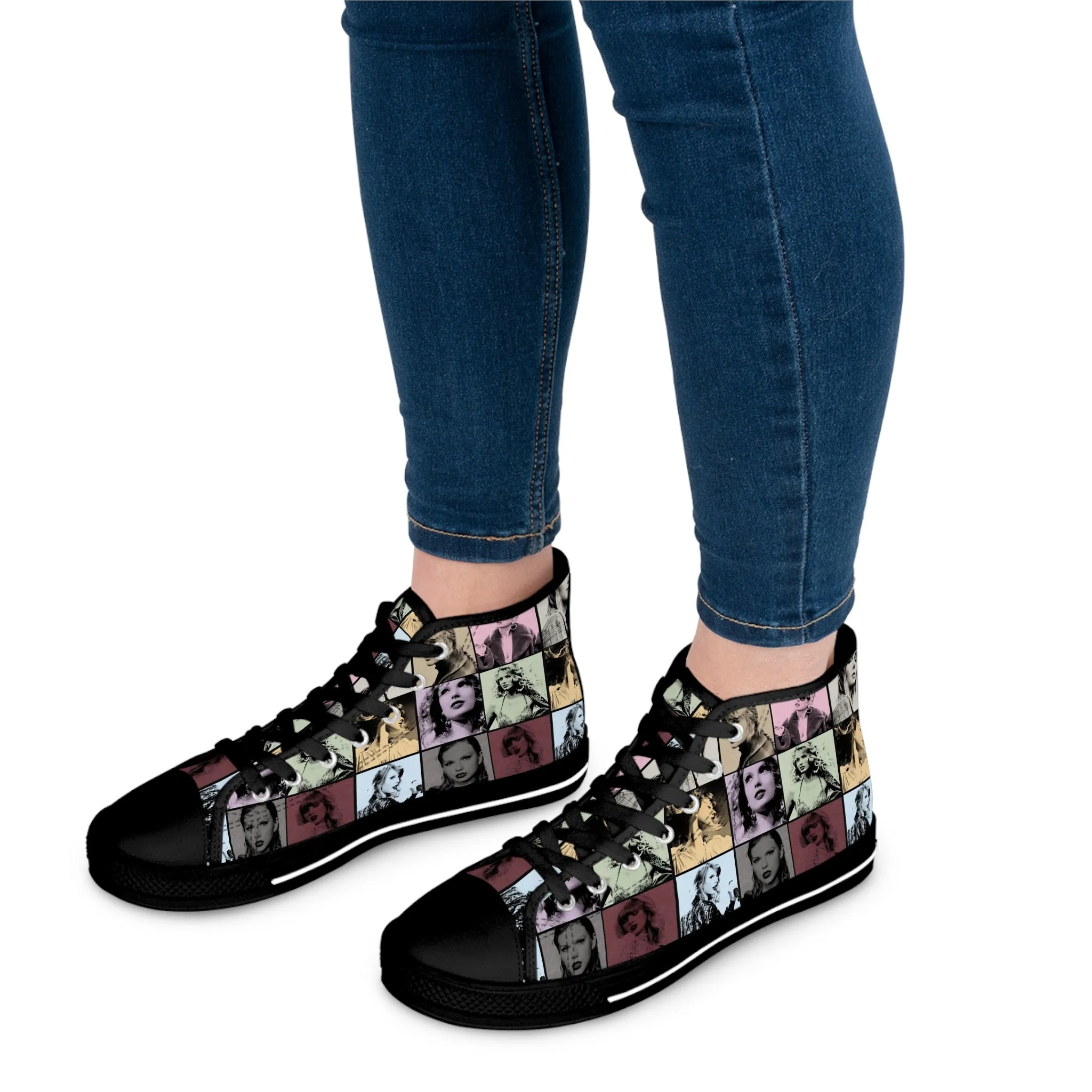 Taylor Swift Eras Collage Women's High Top Sneakers