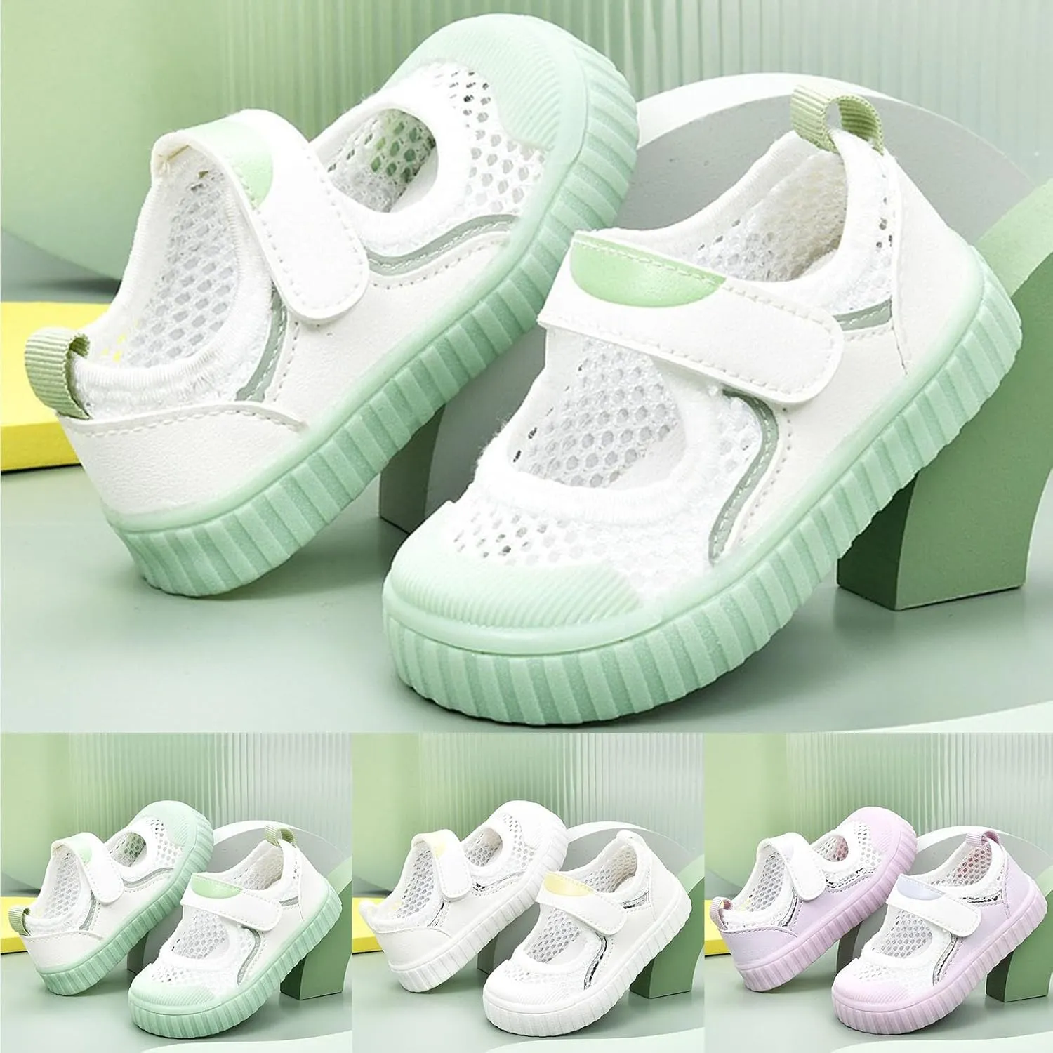 Toddler First Walking Sandals Baby Boy Girl Mesh Lightweight Breathable Sneakers Closed Toe Non-Slip Soft Sole Beach Shoes
