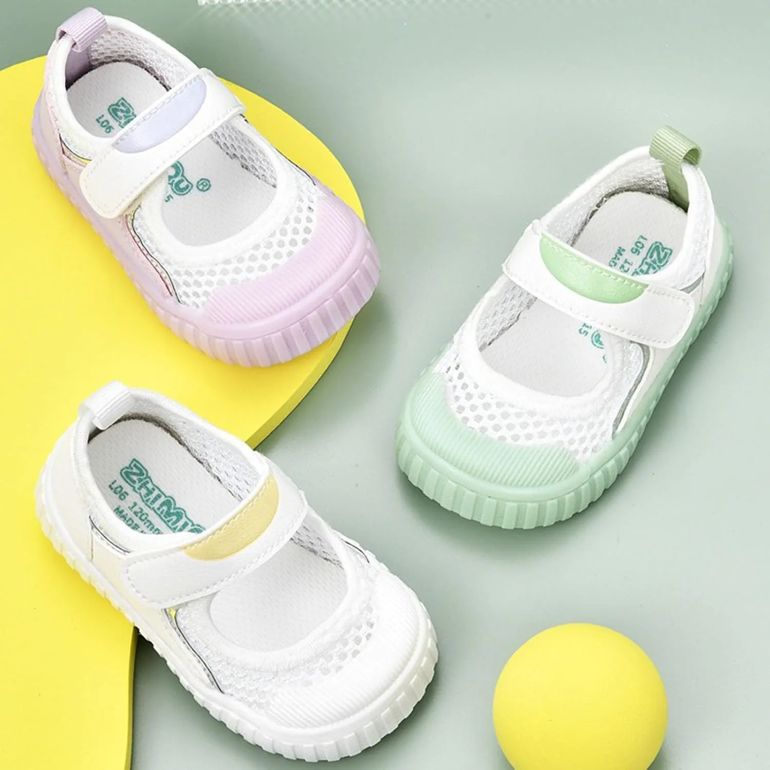 Toddler First Walking Sandals Baby Boy Girl Mesh Lightweight Breathable Sneakers Closed Toe Non-Slip Soft Sole Beach Shoes