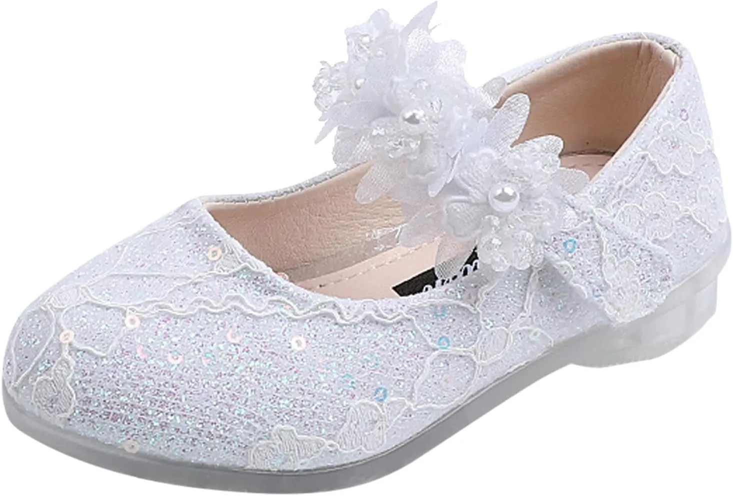 Toddler Girl Dress hinestones Flower Dancing Shoes Low Heel Leather Mary Jane Baby Kids Princess Sandals Flat