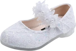 Toddler Girl Dress hinestones Flower Dancing Shoes Low Heel Leather Mary Jane Baby Kids Princess Sandals Flat