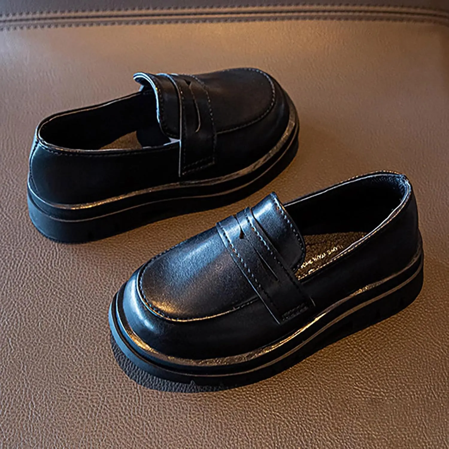 Toddler Girls Dress Shoes Little Girls Loafers School Uniform Mary Jane Flat for Girls Thick Sole Toddler Girl Shoes