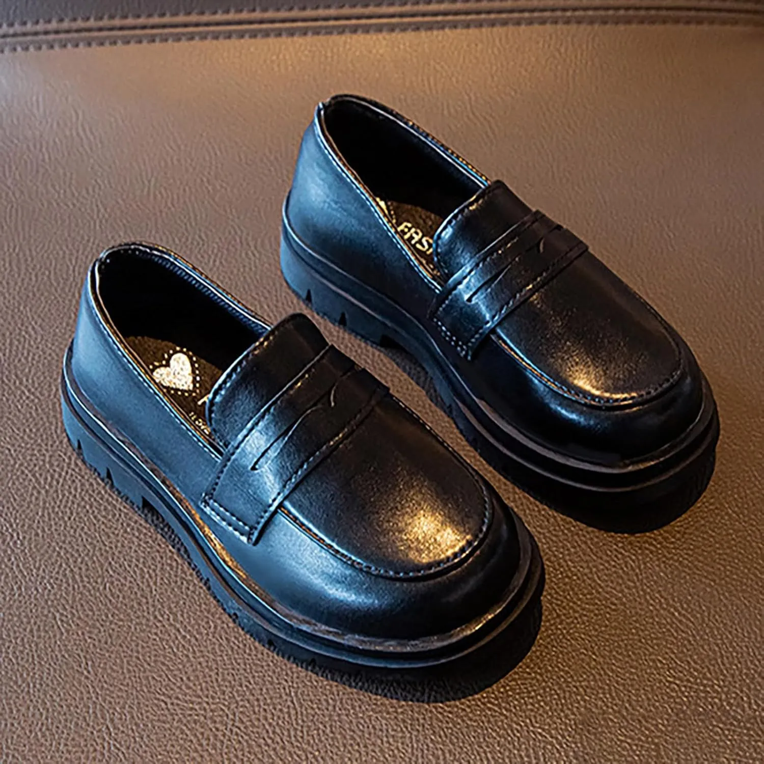 Toddler Girls Dress Shoes Little Girls Loafers School Uniform Mary Jane Flat for Girls Thick Sole Toddler Girl Shoes