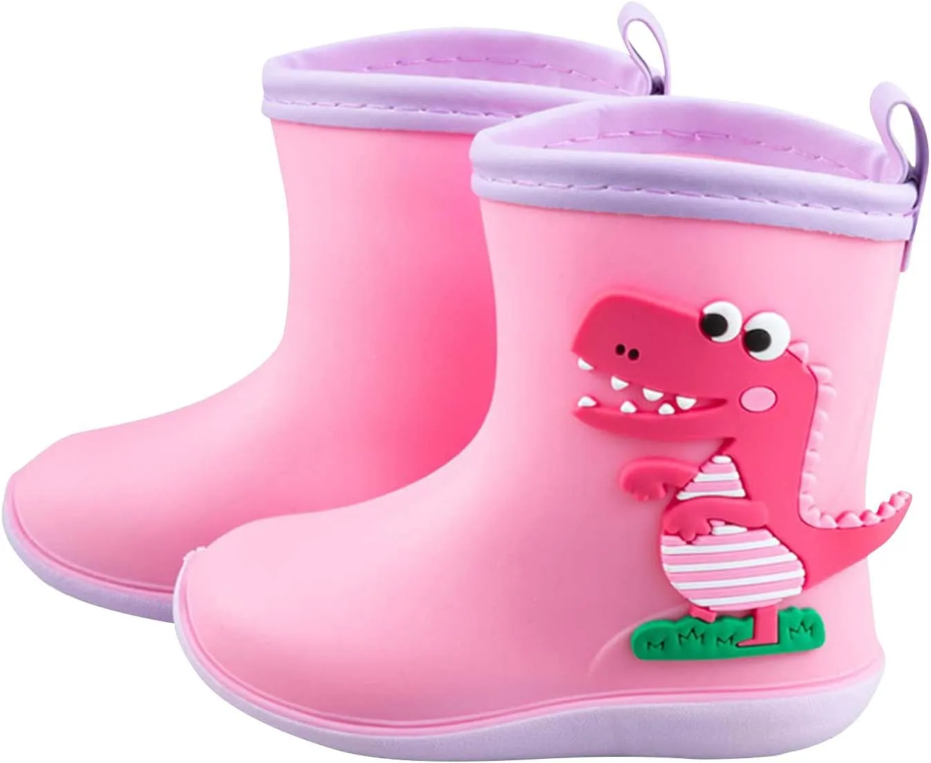 Toddler Rain Boots Big Dinosaur Children's Rain Shoes Cartoon Pattern Baby Rain Boots Wearable Water Rubber Shoes, 5