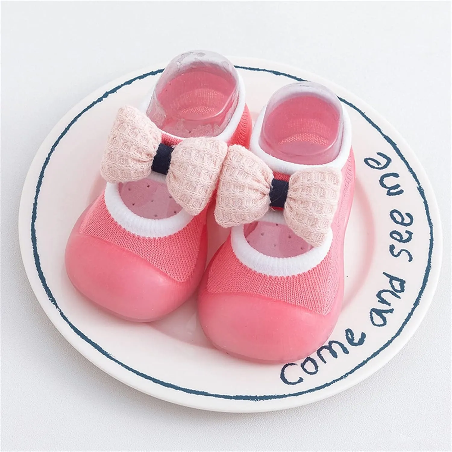 Toddler Sock Shoes Kids Infant Newborn Baby Boys Girls Shoes First Walkers Cute Bowknot Soft Antislip Sock Shoes B