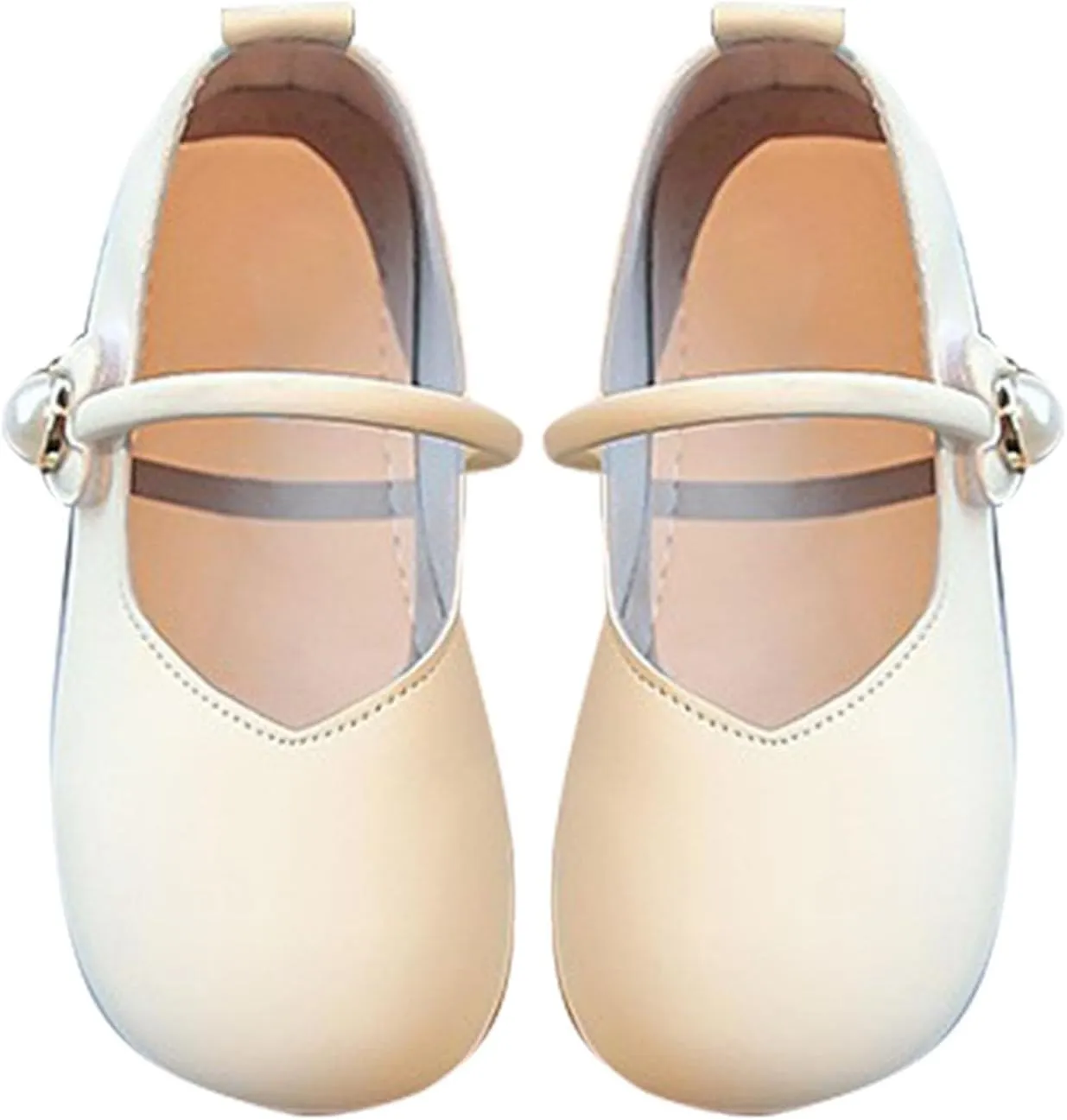 Toddler Wedding Shoes Flower Girl Mary Jane Shoes Square Toe Ballet Flat for Girls Slip On Flat for Baby Girl Shoes