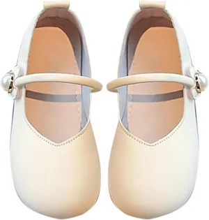 Toddler Wedding Shoes Flower Girl Mary Jane Shoes Square Toe Ballet Flat for Girls Slip On Flat for Baby Girl Shoes