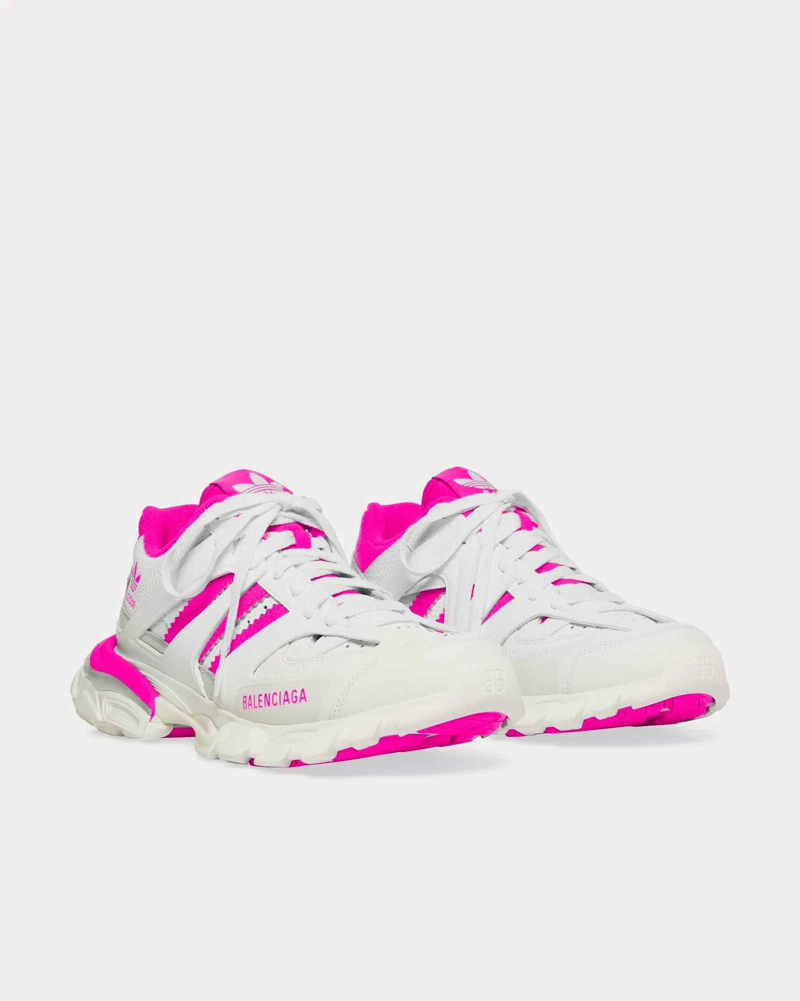 Track Forum White / Pink Low Top Sneakers