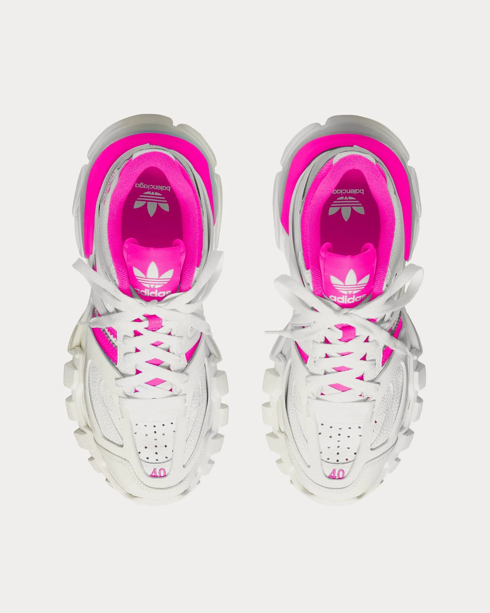 Track Forum White / Pink Low Top Sneakers