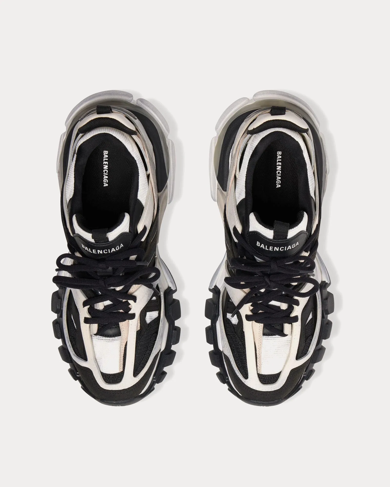 Track Mesh & Suede-Like Fabric Grey / Black / White Low Top Sneakers
