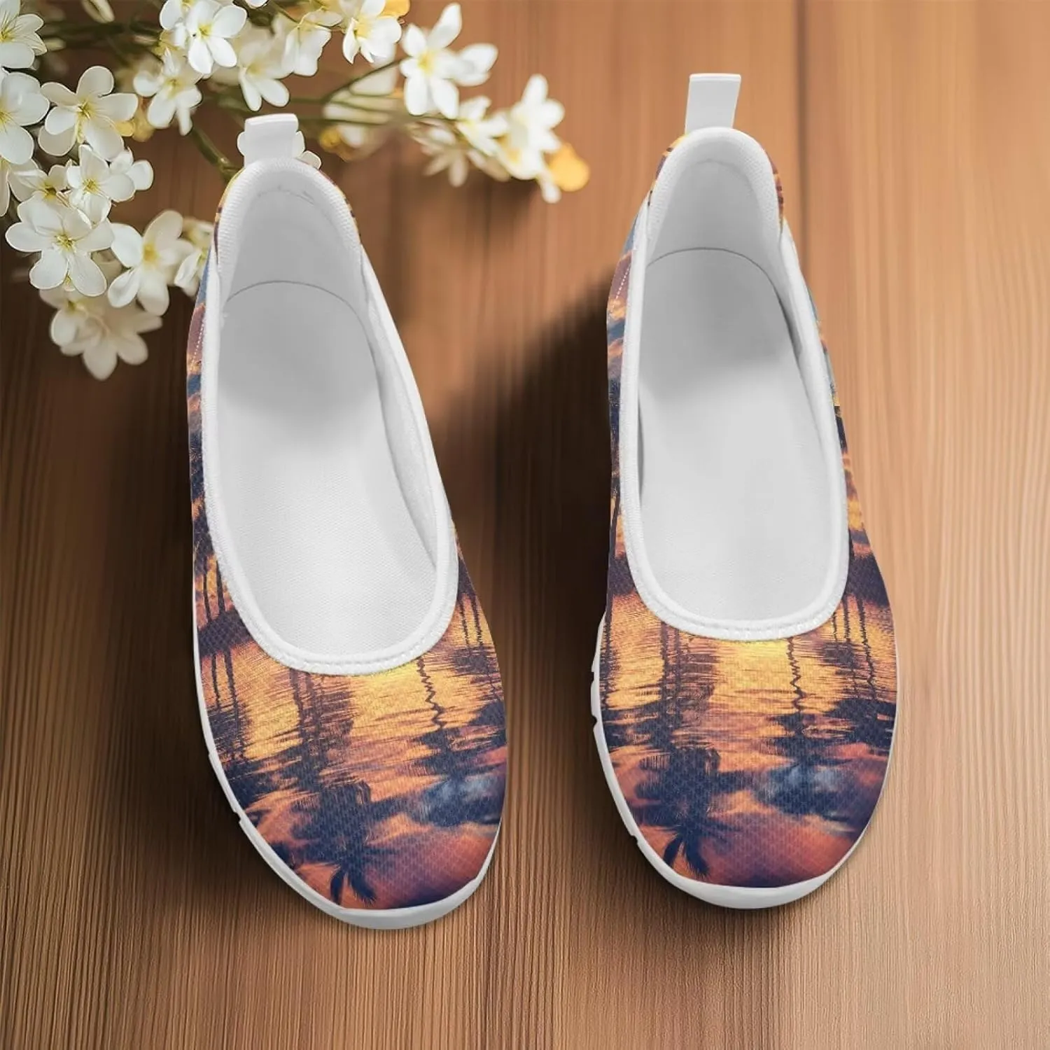 Tropical Hawaii Slip On Womens Orthopedic Arch Support Diabetes Foam Shoes Walking Anti-Skid Loafers