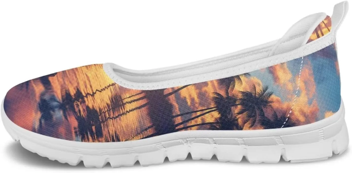 Tropical Hawaii Slip On Womens Orthopedic Arch Support Diabetes Foam Shoes Walking Anti-Skid Loafers