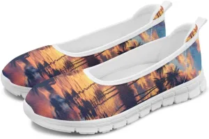 Tropical Hawaii Slip On Womens Orthopedic Arch Support Diabetes Foam Shoes Walking Anti-Skid Loafers