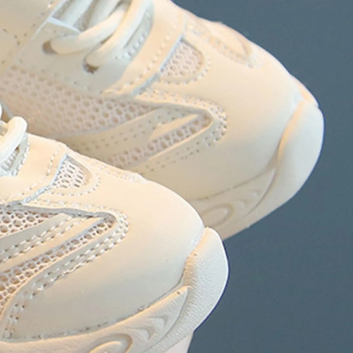 Unisex-Baby Leather Sneakers Lightweight Solid Color Mesh Breathable Non Slip Athletic Running Sport Shoes for Kids