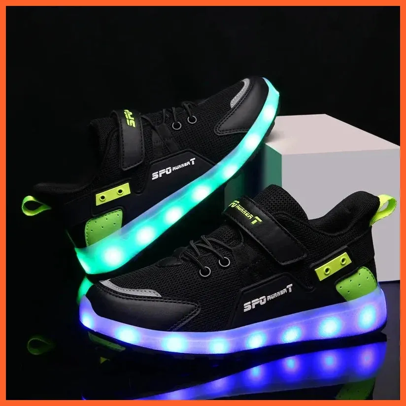 Usb Charging Designer Shoes For Kids Boys Girls | Led Sneakers Glowing Flashing Sneakers Shoes