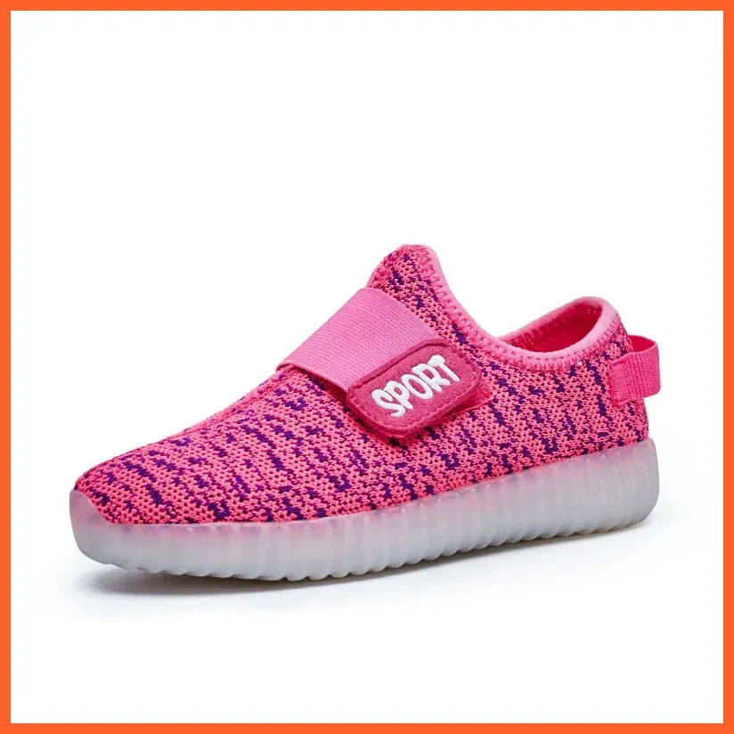 Usb Charging Led Sneakers For Children| Glowing Light Led Breathable Kids Shoes