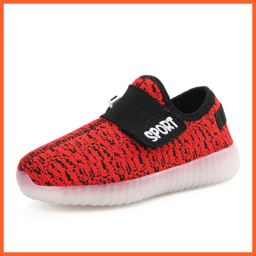 Usb Charging Led Sneakers For Children| Glowing Light Led Breathable Kids Shoes
