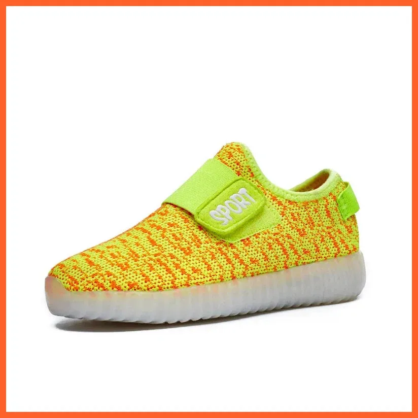 Usb Charging Led Sneakers For Children| Glowing Light Led Breathable Kids Shoes