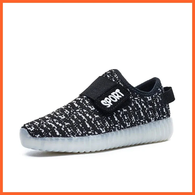 Usb Charging Led Sneakers For Children| Glowing Light Led Breathable Kids Shoes
