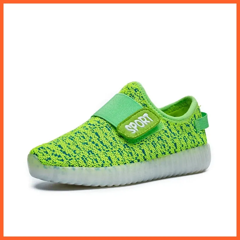 Usb Charging Led Sneakers For Children| Glowing Light Led Breathable Kids Shoes