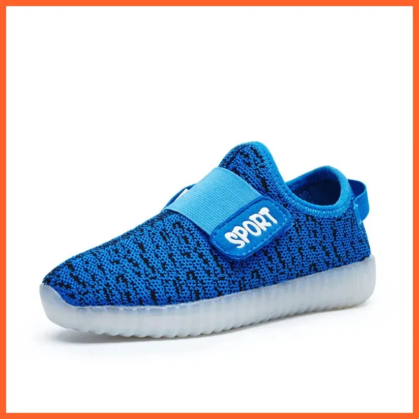 Usb Charging Led Sneakers For Children| Glowing Light Led Breathable Kids Shoes