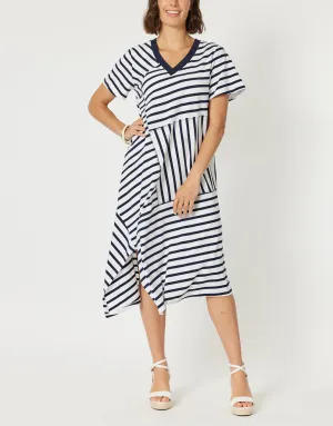 Vice Versa Dress - Navy/White