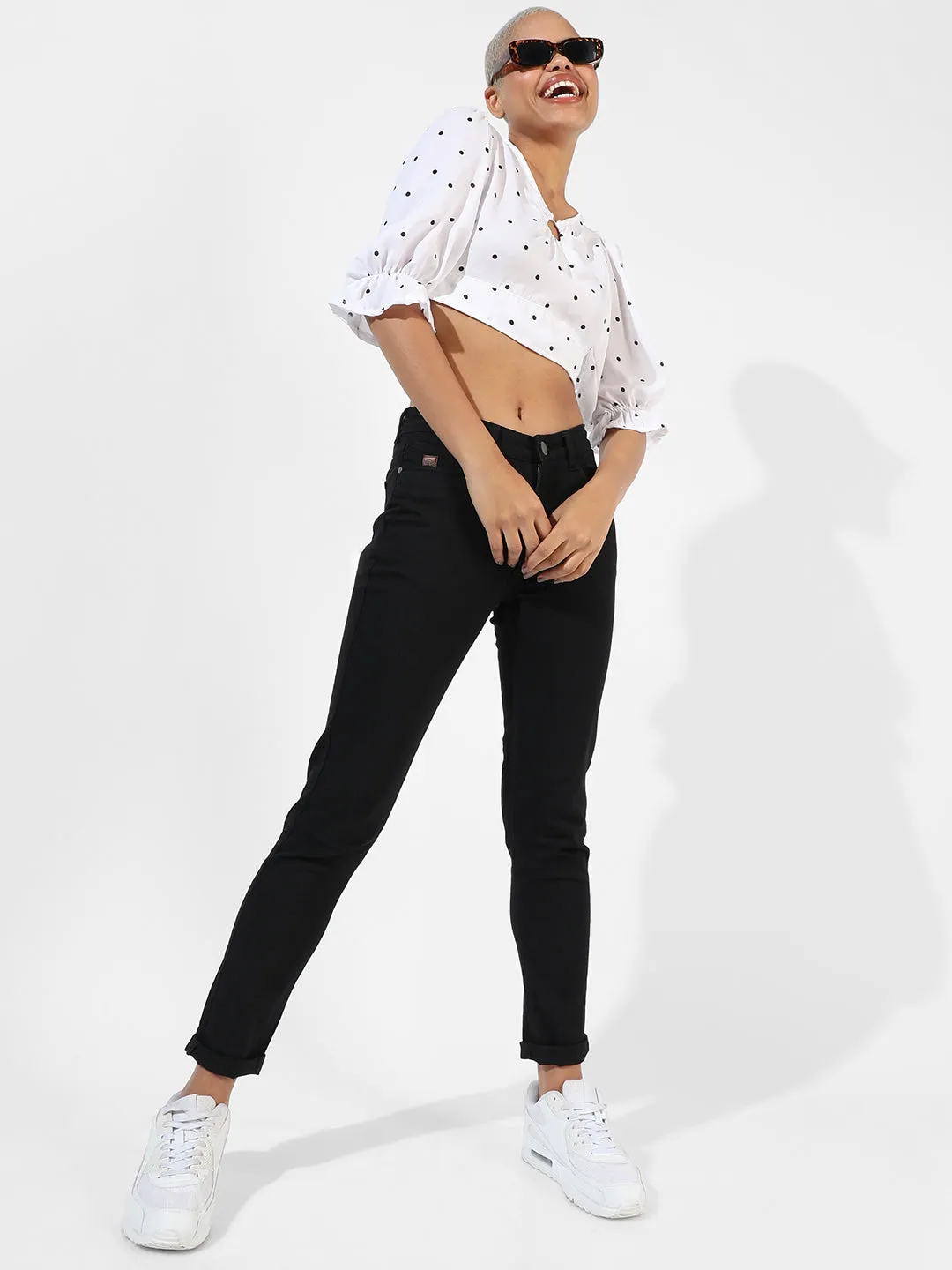 White Printed Top