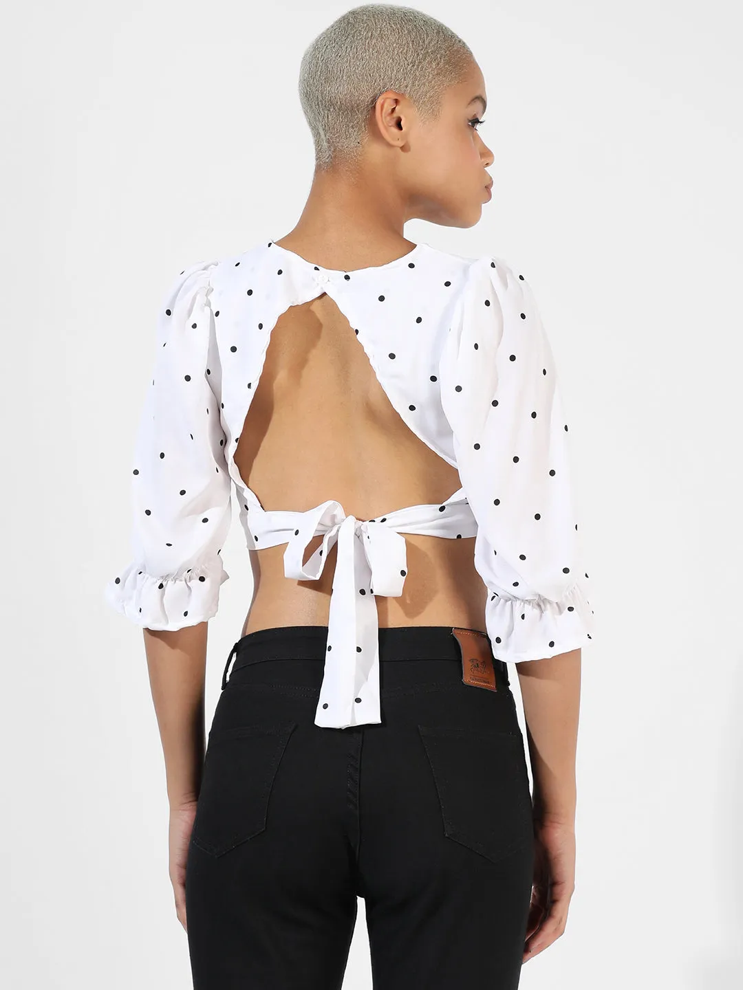 White Printed Top