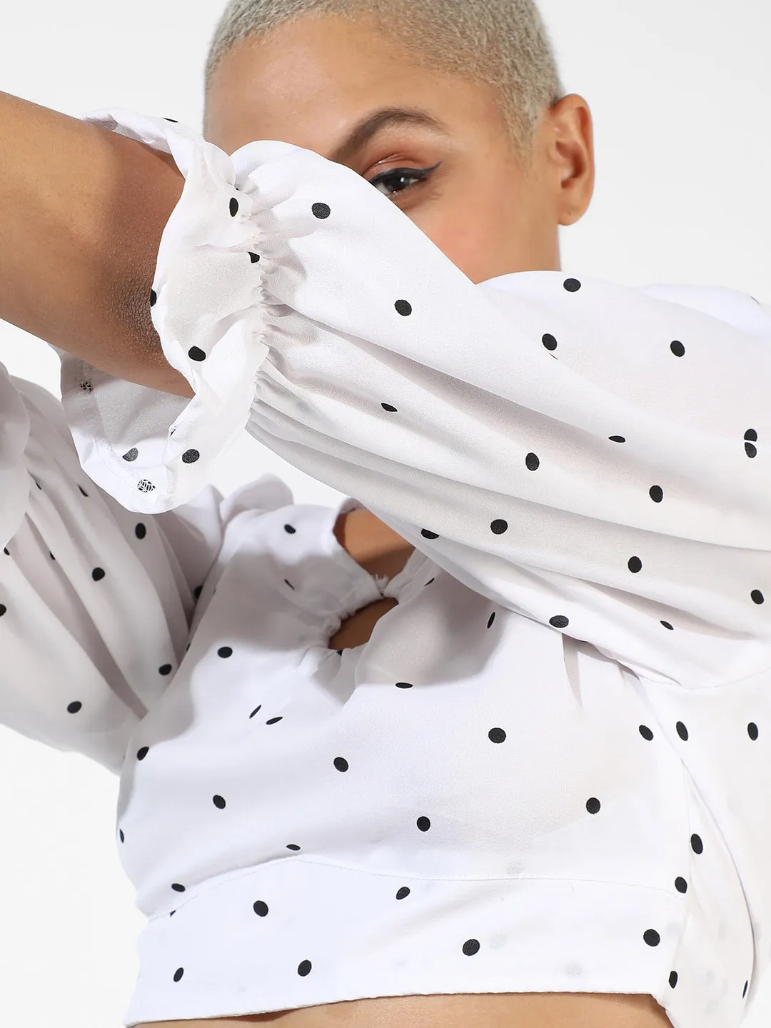 White Printed Top