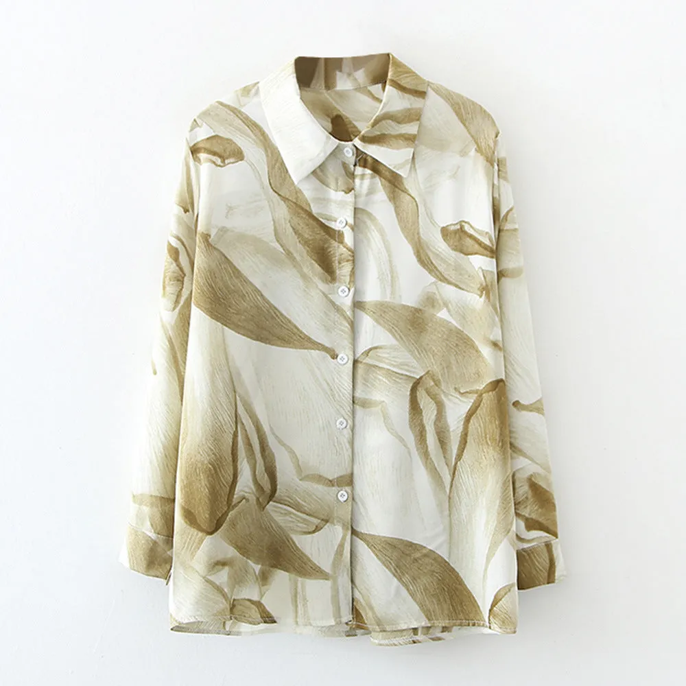 Wholesale Women Clothing Printed Chiffon Shirts