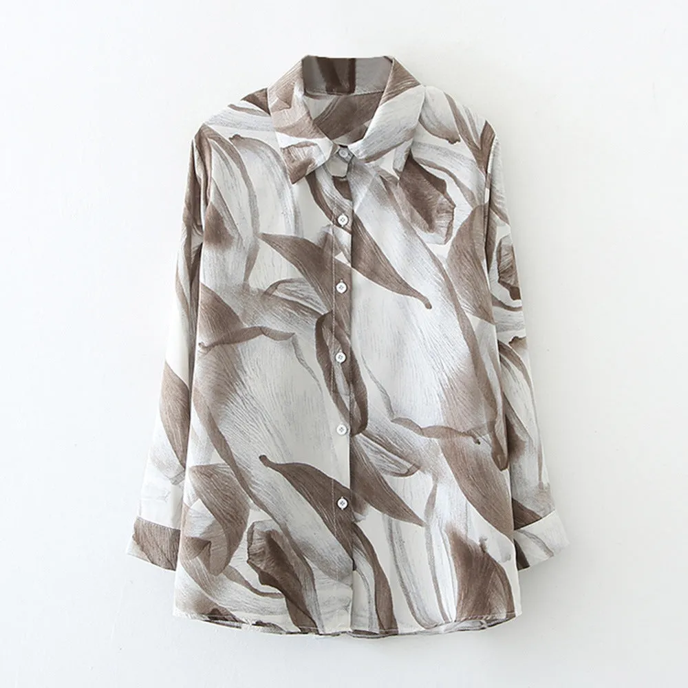 Wholesale Women Clothing Printed Chiffon Shirts