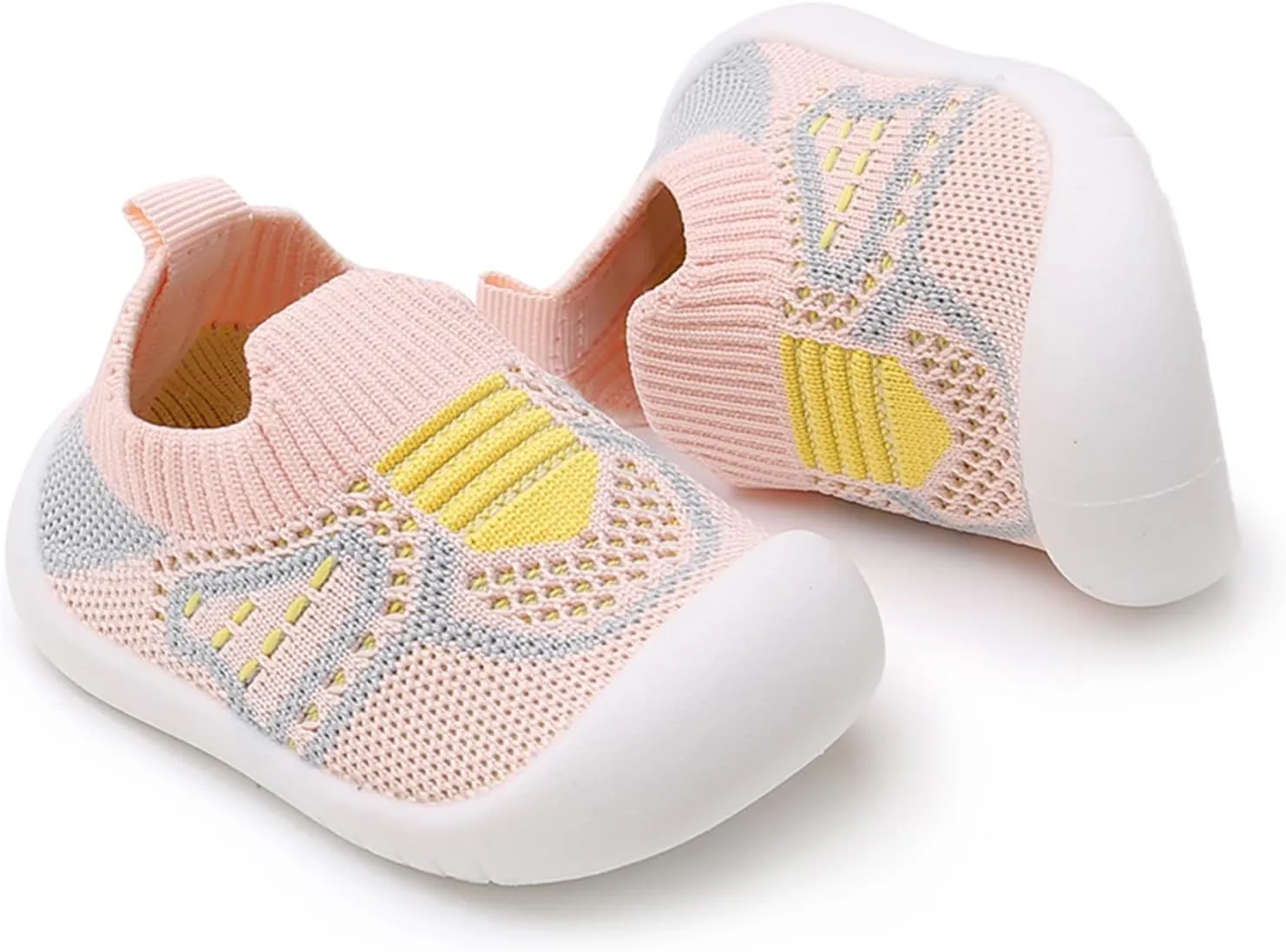WILLFUN Toddler Boy Girl Mesh Sneakers Baby Knitted Walking Shoes Infant Soft Sole Trainers 1-3 Year-Old Little Kid Breathable Outdoor Shoes