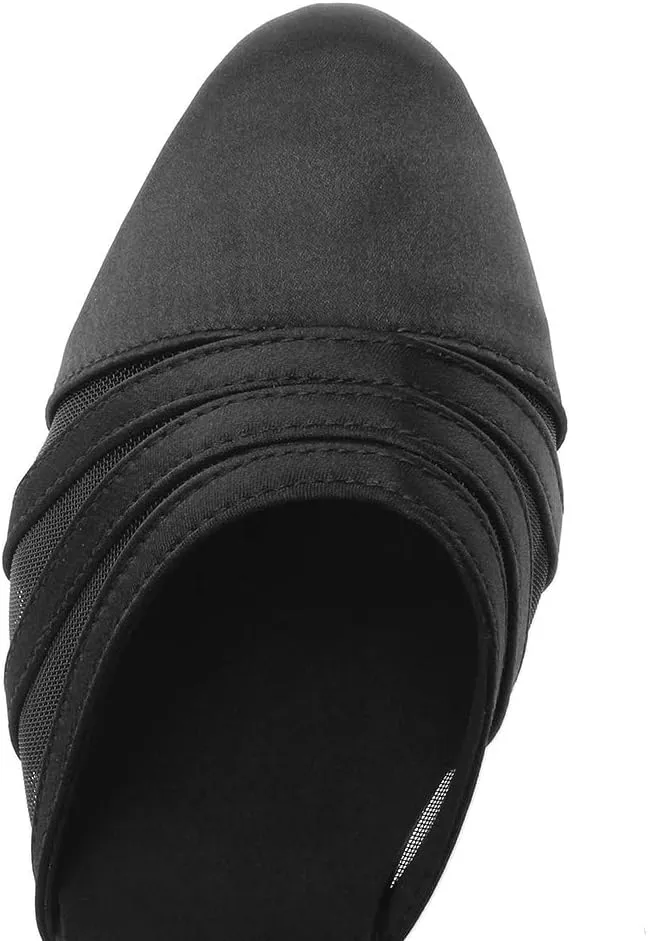 Women Latin Dance Shoes Closed Toe Ballroom Modern Salsa Waltz Tango Dance Performance Shoes Suede Sole