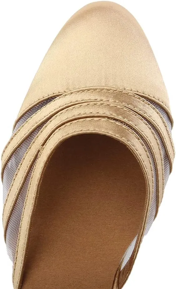 Women Latin Dance Shoes Closed Toe Ballroom Modern Salsa Waltz Tango Dance Performance Shoes Suede Sole