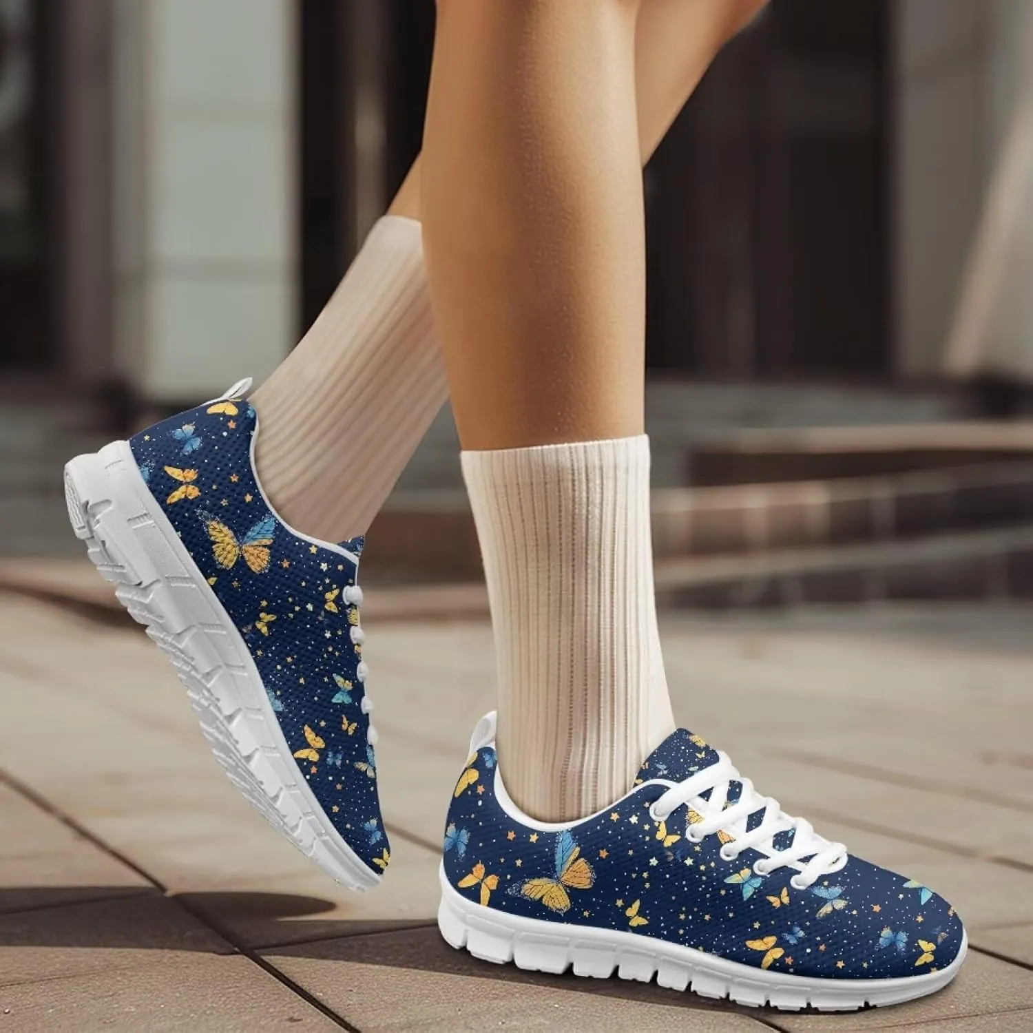 Women's Lightweight Running Shoes Breathable Tennis Shoes Non-Slip Workout Sneakers Fashion Athletic Trainers for Daily Gym Work Travel US Size5-12