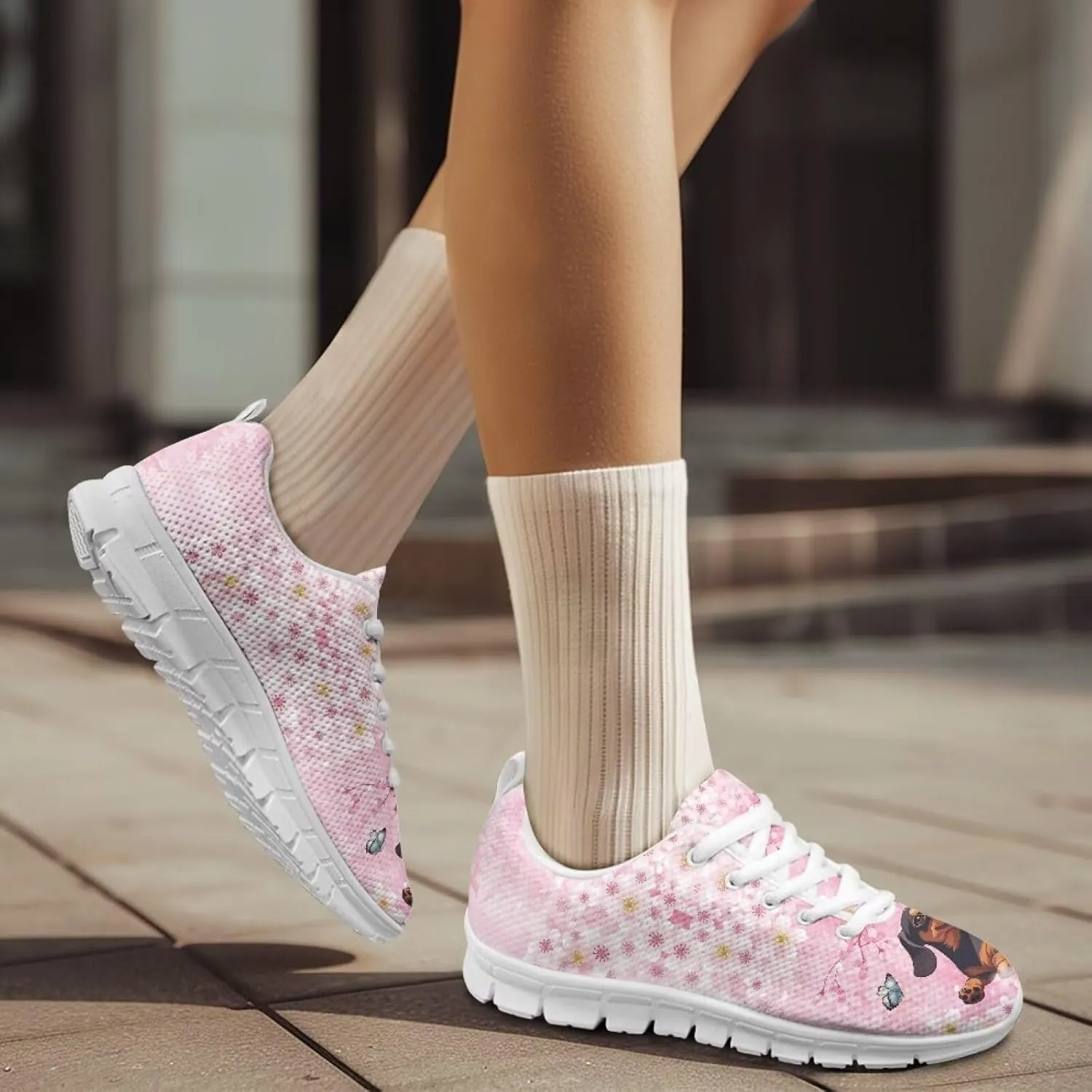 Women's Lightweight Running Shoes Breathable Tennis Shoes Non-Slip Workout Sneakers Fashion Athletic Trainers for Daily Gym Work Travel US Size5-12