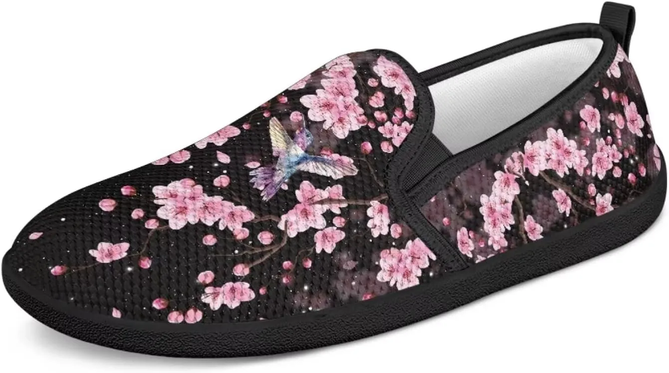 Women's Mesh Flats Shoes Casual Breathable Slip On Sneakers Non-Slip Low Top Outdoor Walking Loafers