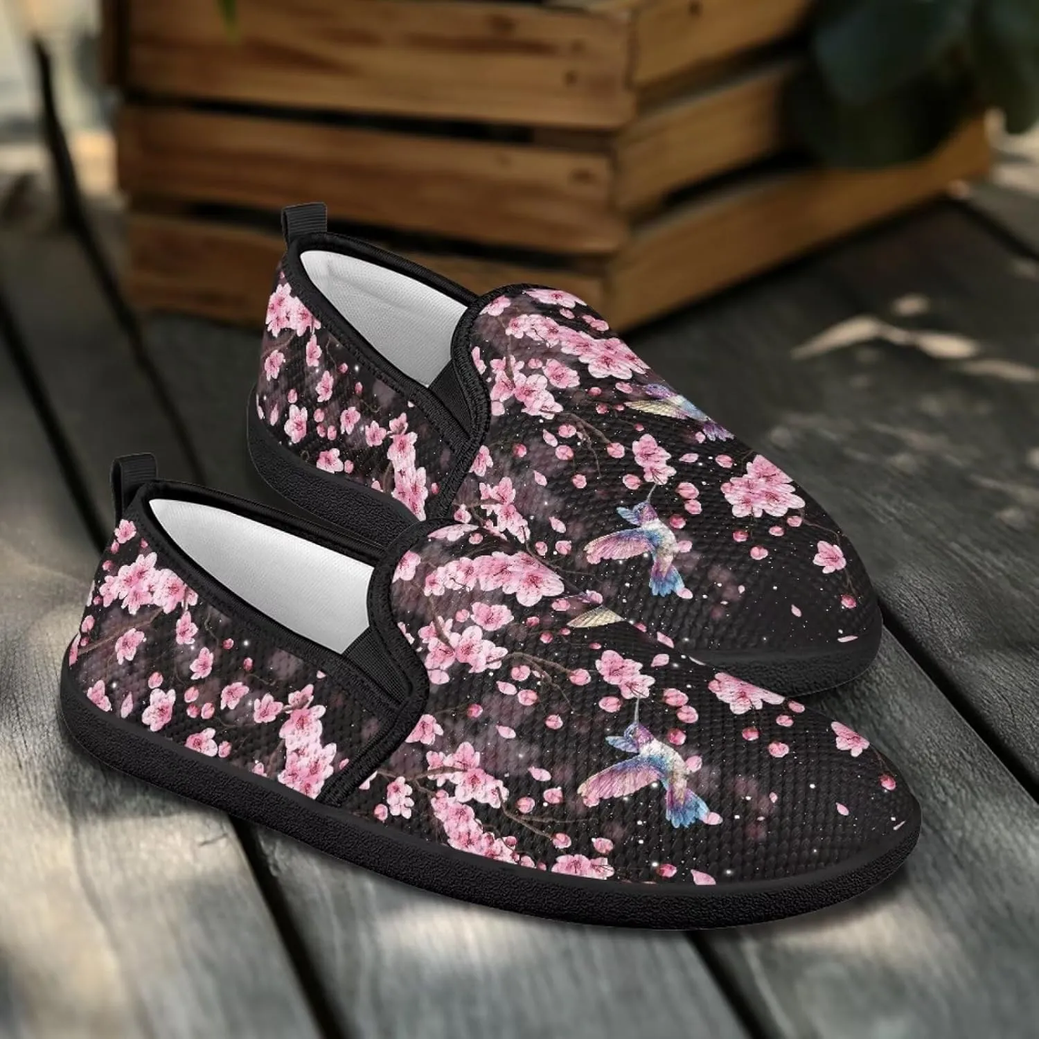 Women's Mesh Flats Shoes Casual Breathable Slip On Sneakers Non-Slip Low Top Outdoor Walking Loafers