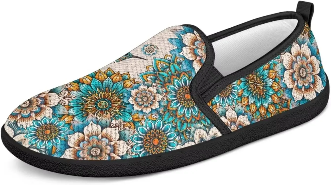 Women's Mesh Flats Shoes Casual Breathable Slip On Sneakers Non-Slip Low Top Outdoor Walking Loafers