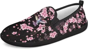 Women's Mesh Flats Shoes Casual Breathable Slip On Sneakers Non-Slip Low Top Outdoor Walking Loafers