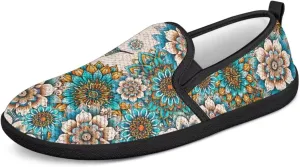 Women's Mesh Flats Shoes Casual Breathable Slip On Sneakers Non-Slip Low Top Outdoor Walking Loafers