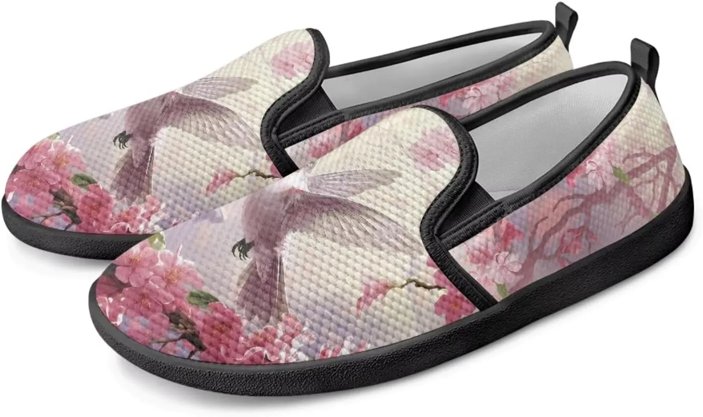 Women's Mesh Flats Shoes Casual Breathable Slip On Sneakers Non-Slip Low Top Outdoor Walking Loafers