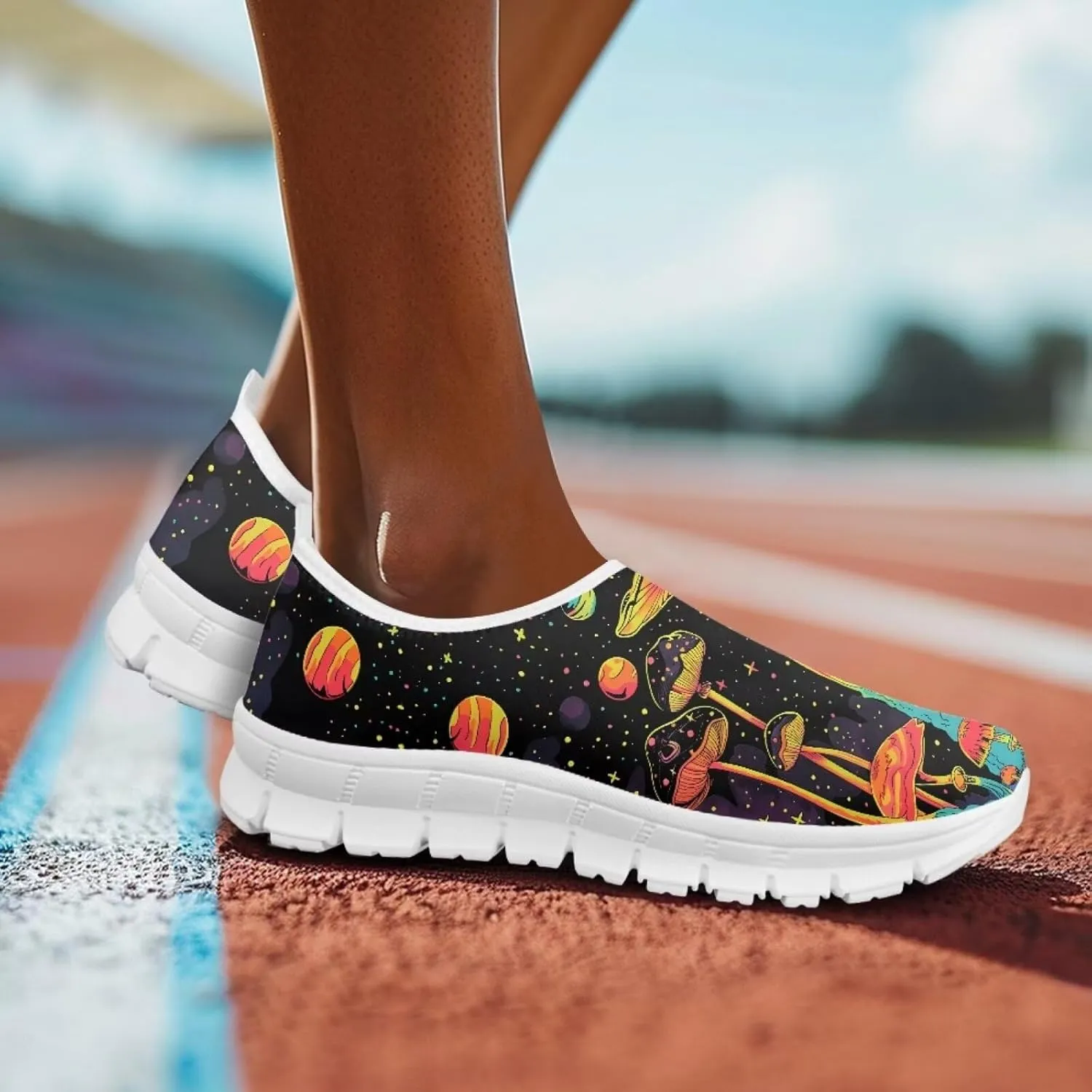 Women's Printed Travel Shoes Slip On Casual Loafers Lightweight Comfort Fashion Sneaker Low-Cut Casual Shoes