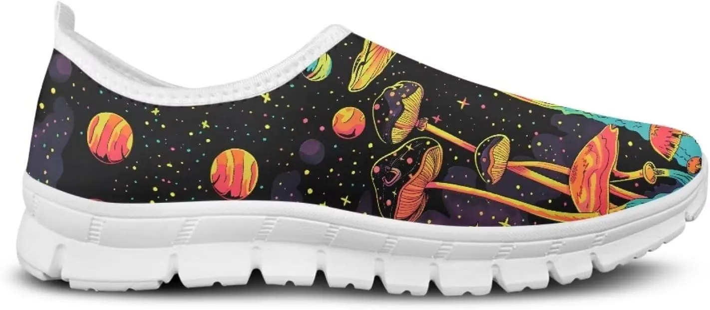 Women's Printed Travel Shoes Slip On Casual Loafers Lightweight Comfort Fashion Sneaker Low-Cut Casual Shoes