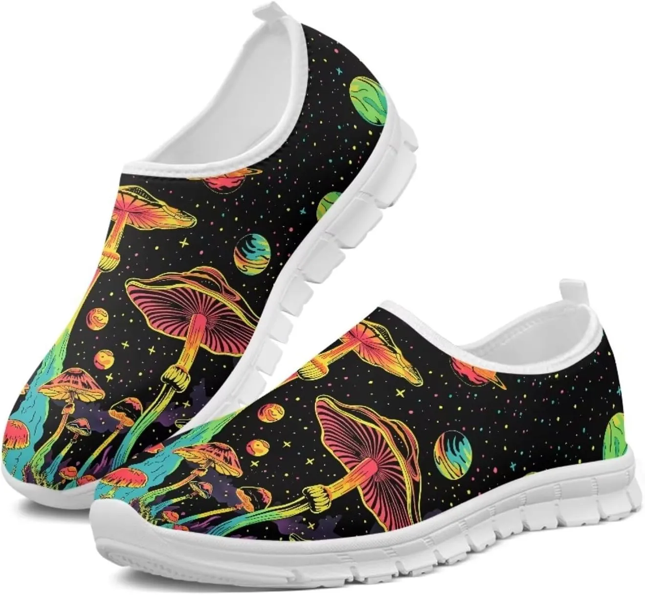 Women's Printed Travel Shoes Slip On Casual Loafers Lightweight Comfort Fashion Sneaker Low-Cut Casual Shoes